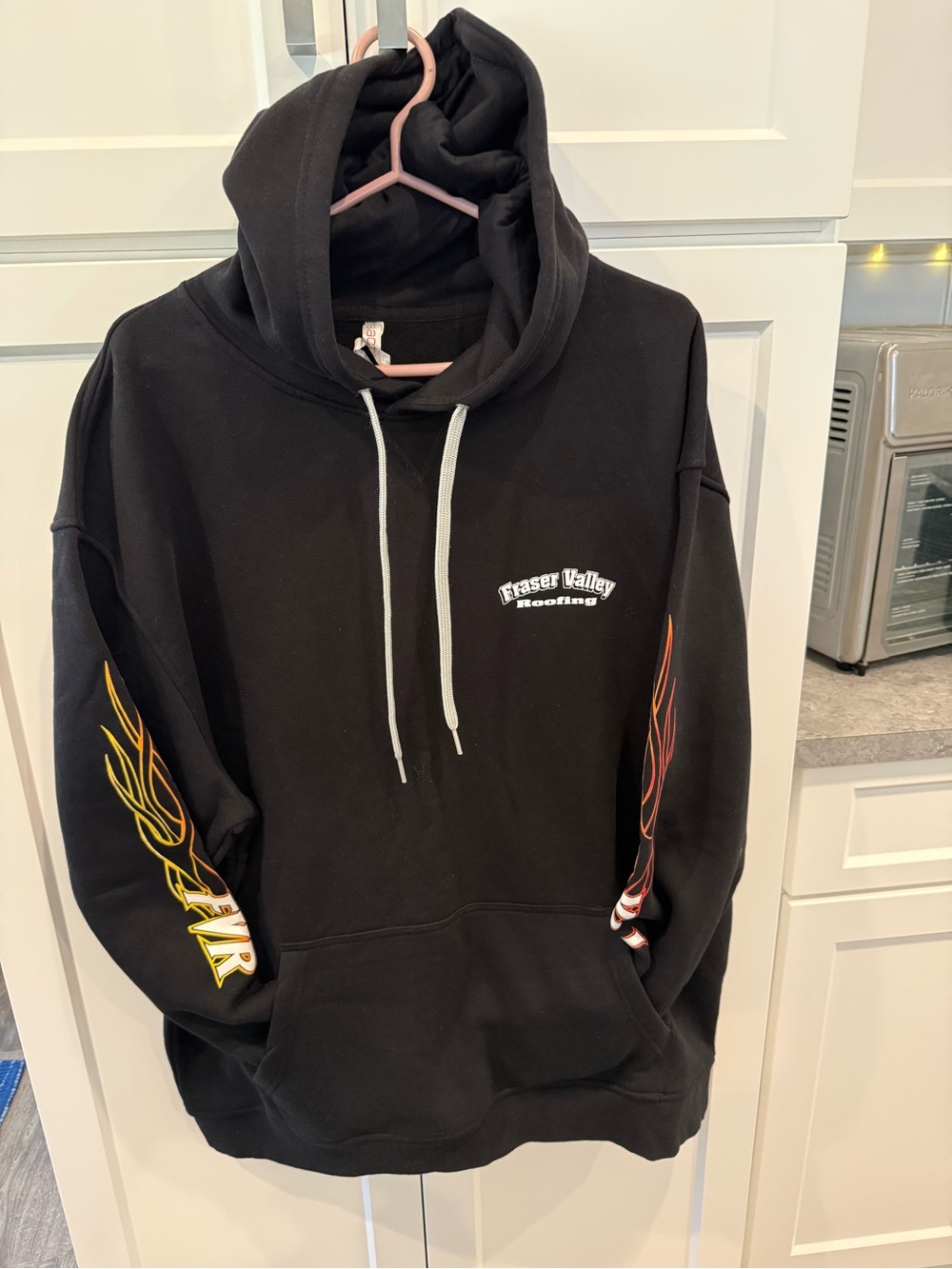 Black Graphic Flame Hoodie -